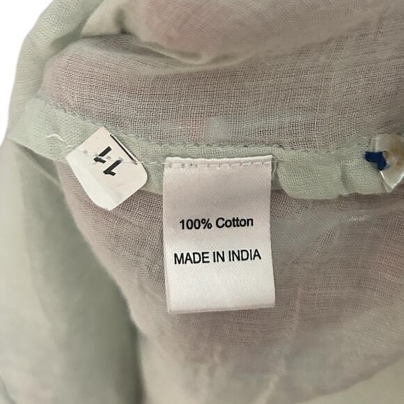 Banjanan Tiered Cotton Maxi Dress Women's XL Watercolor Floral Print Boho - Picture 4 of 5